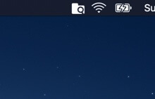Screenshot of macOS status bar that shows Salmon status bar app for easy access