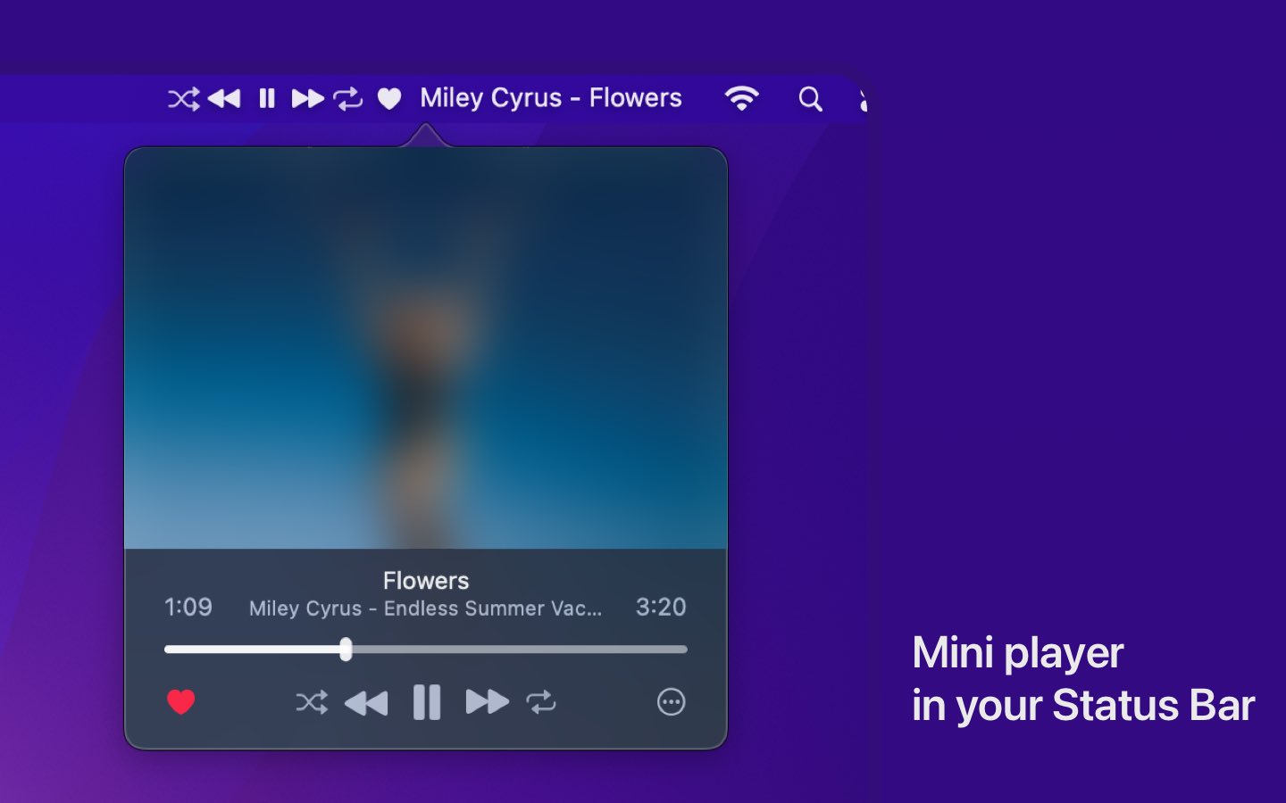 Header image of Status Bar Music Player